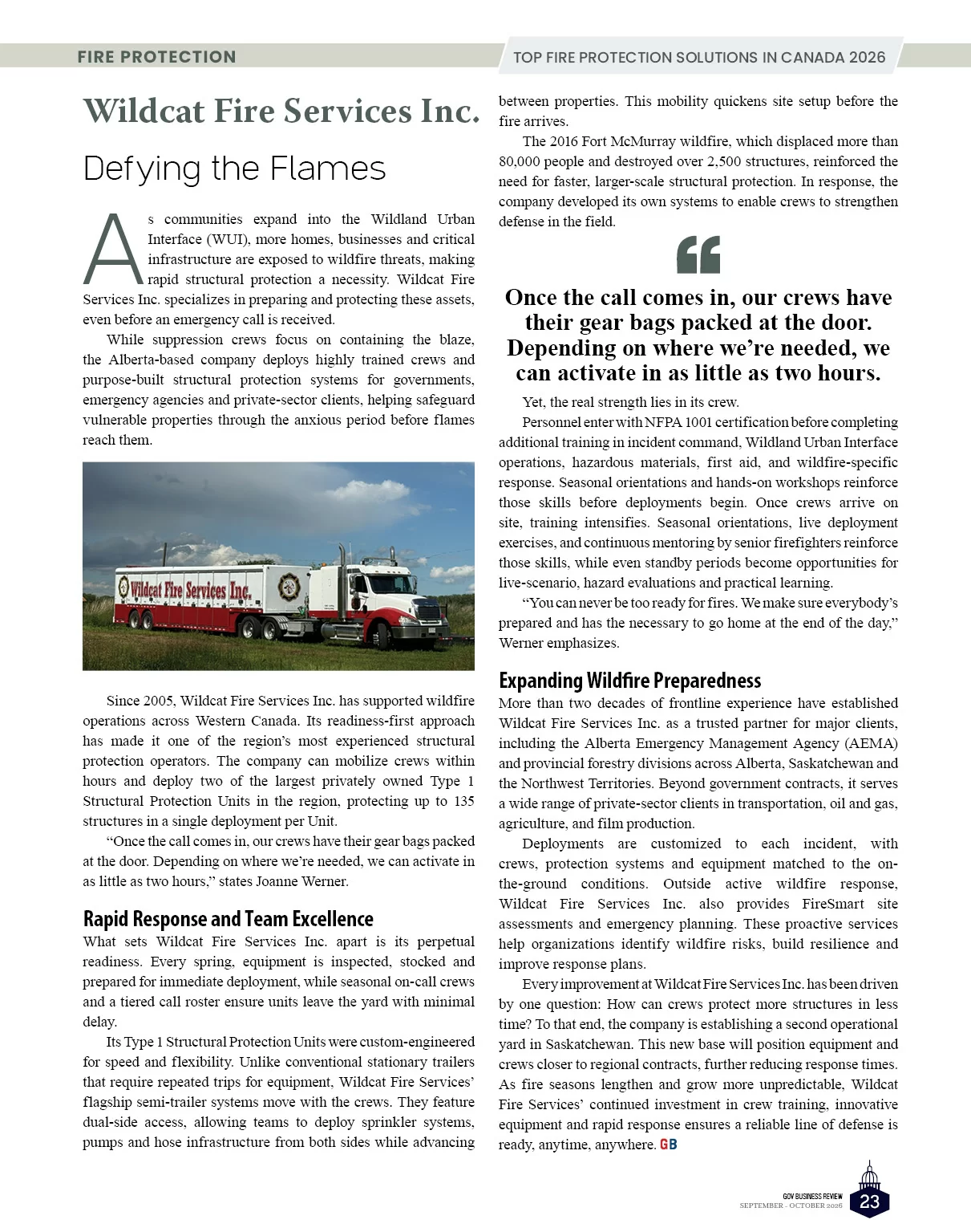  Fire Protection Canada | Gov Business Review